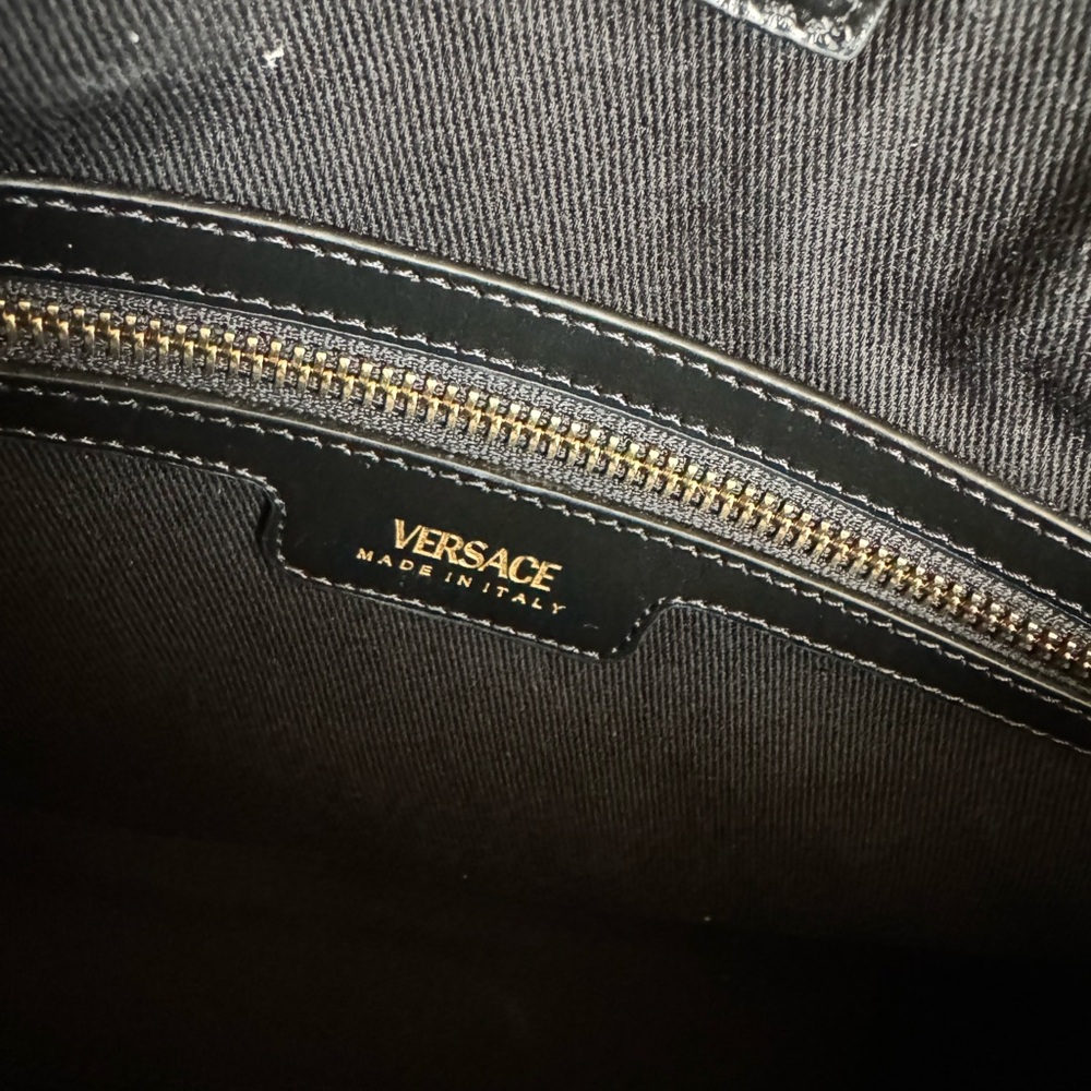 ***NIB & RARE VERSACE*** Floral Book Small Canvas Leather 2-Way Tote Bag LUXURY - Picture 11 of 15